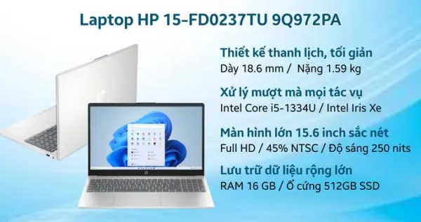Laptop HP 15-FD0237TU 9Q972PA - Hình ảnh 2