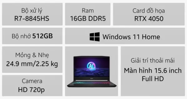 Laptop MSI Gaming Katana AI B8VE-402VN - Hình ảnh 2