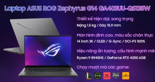 Laptop ASUS Gaming ROG Zephyrus G14 GA403UU-QS135W - Hình ảnh 5