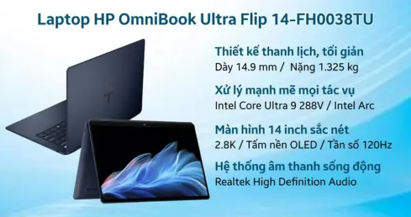 Laptop HP OmniBook Ultra Flip 14-FH0038TU B2CP4PA - Hình ảnh 2