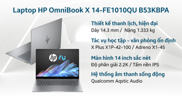 Laptop HP OmniBook X 14-FE1010QU B53KBPA - Hình ảnh 2