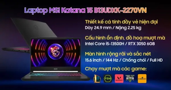 Laptop MSI Katana 15 B13UDXK-2270VN V2 - Hình ảnh 2